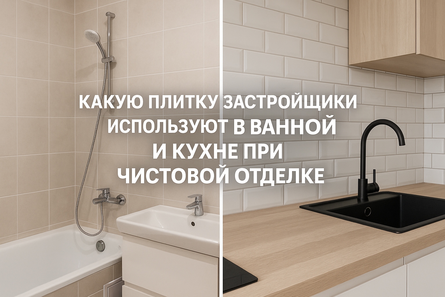 Какую плитку застройщики используют в ванной и кухне при чистовой отделке
