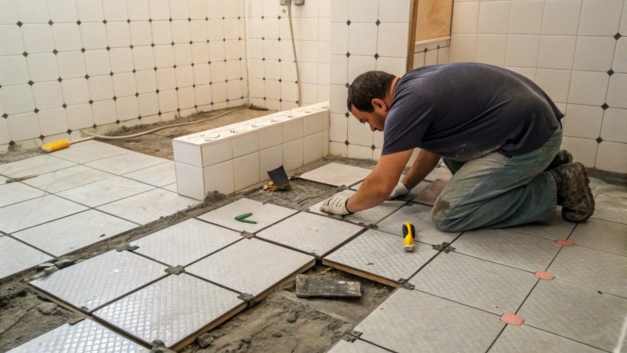 Нарушение технологии укладки плитки