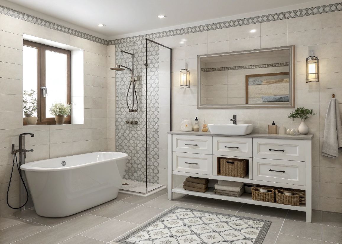 Керамическая плитка и керамогранит в стиле прованс: пастель и уют