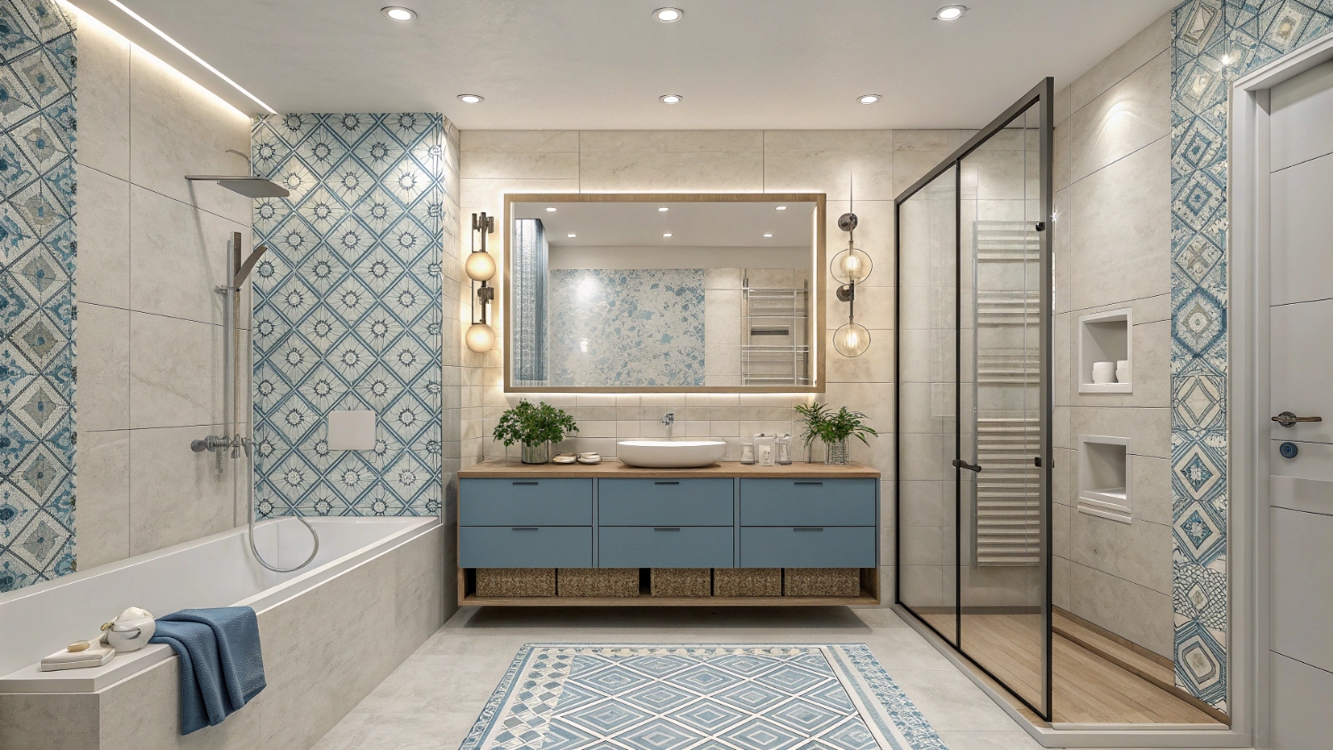 Сравнение текстур плитки и их взаимодействия с встроенным светом