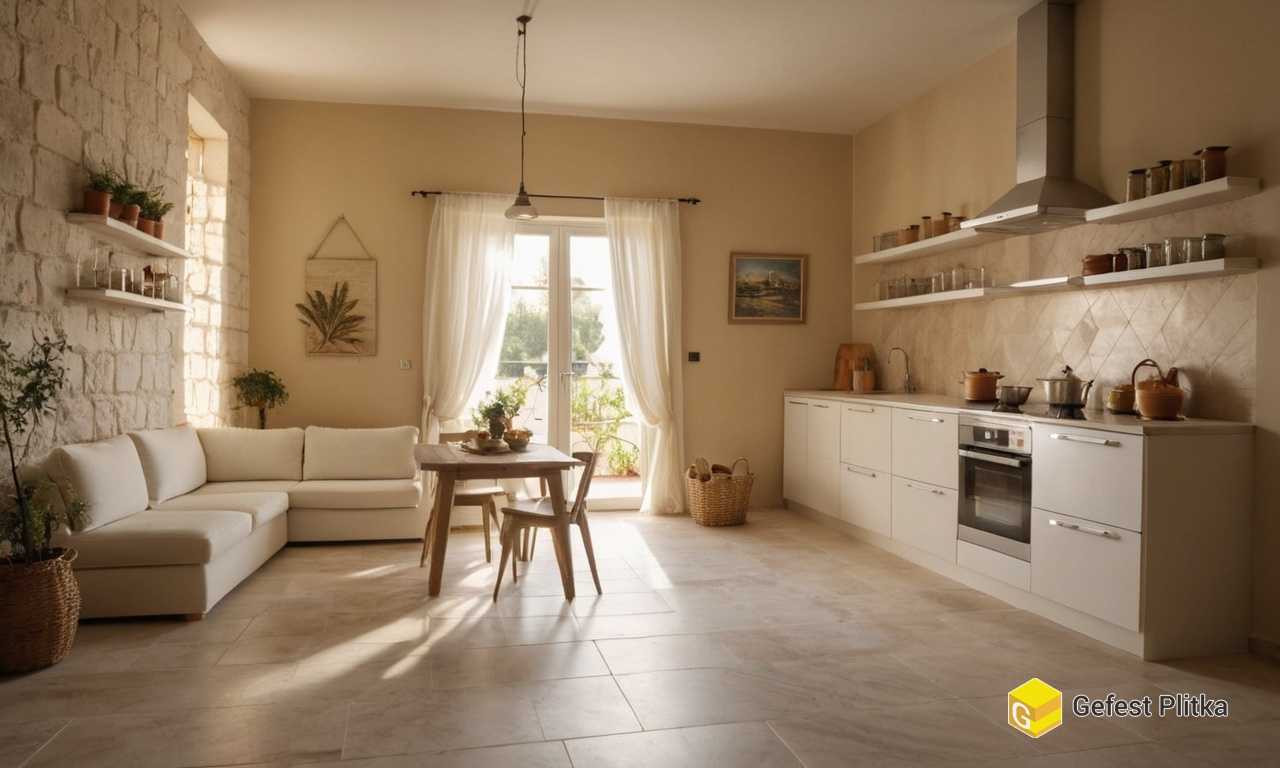 Матовая плитка в скандинавском интерьере кухни