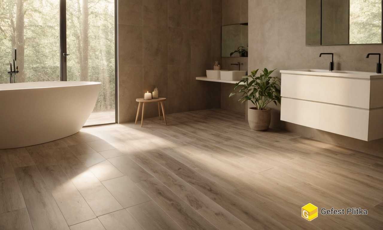 Как выбрать керамогранит под дерево для ванной с учетом климата