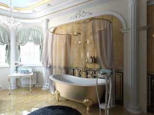 Изысканная классика: дизайн ванной комнаты с элементами ретро