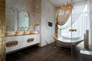 Ремонт ванной комнаты с использованием декоративной штукатурки: красивые решения для стен