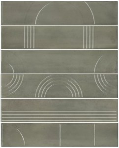 KMP3STA003RN6X Панно Мажорель зелёный глянцевый (из 6 частей 28,5x6) 36x28,5x1 Kerama Marazzi